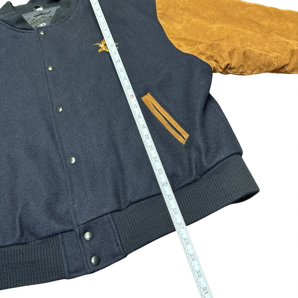 Vintage Anheuser Busch Beer Wool Leather Suede Embroidered Jacket Coat XL - Picture 11 of 11